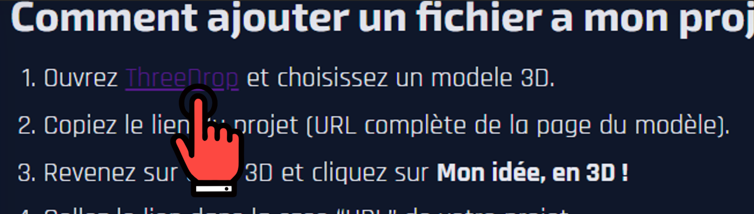 Ouvrir 3Drop et choisir un modèle 3D